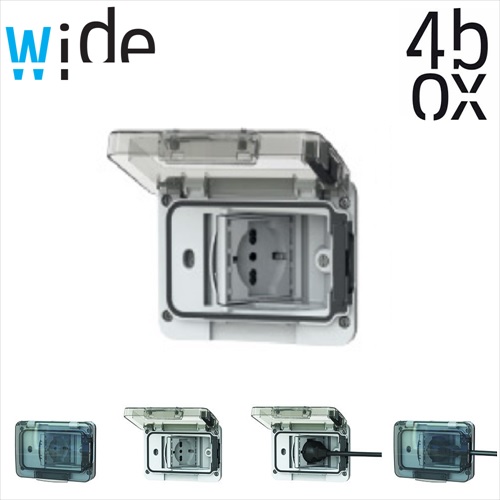 Telaio IP55 completo di Schuko WIDE